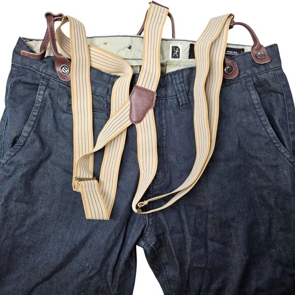 Marc Ecko Cut & Sew Denim Pants With Suspenders Size 32 Blue - Picture 6 of 8